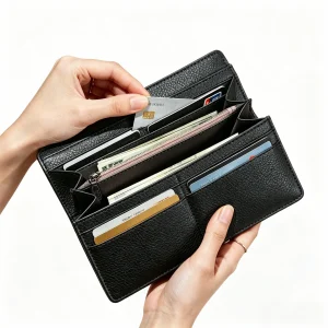 Premium custom minimalist genuine leather bifold wallet model 201710020 for wholesale